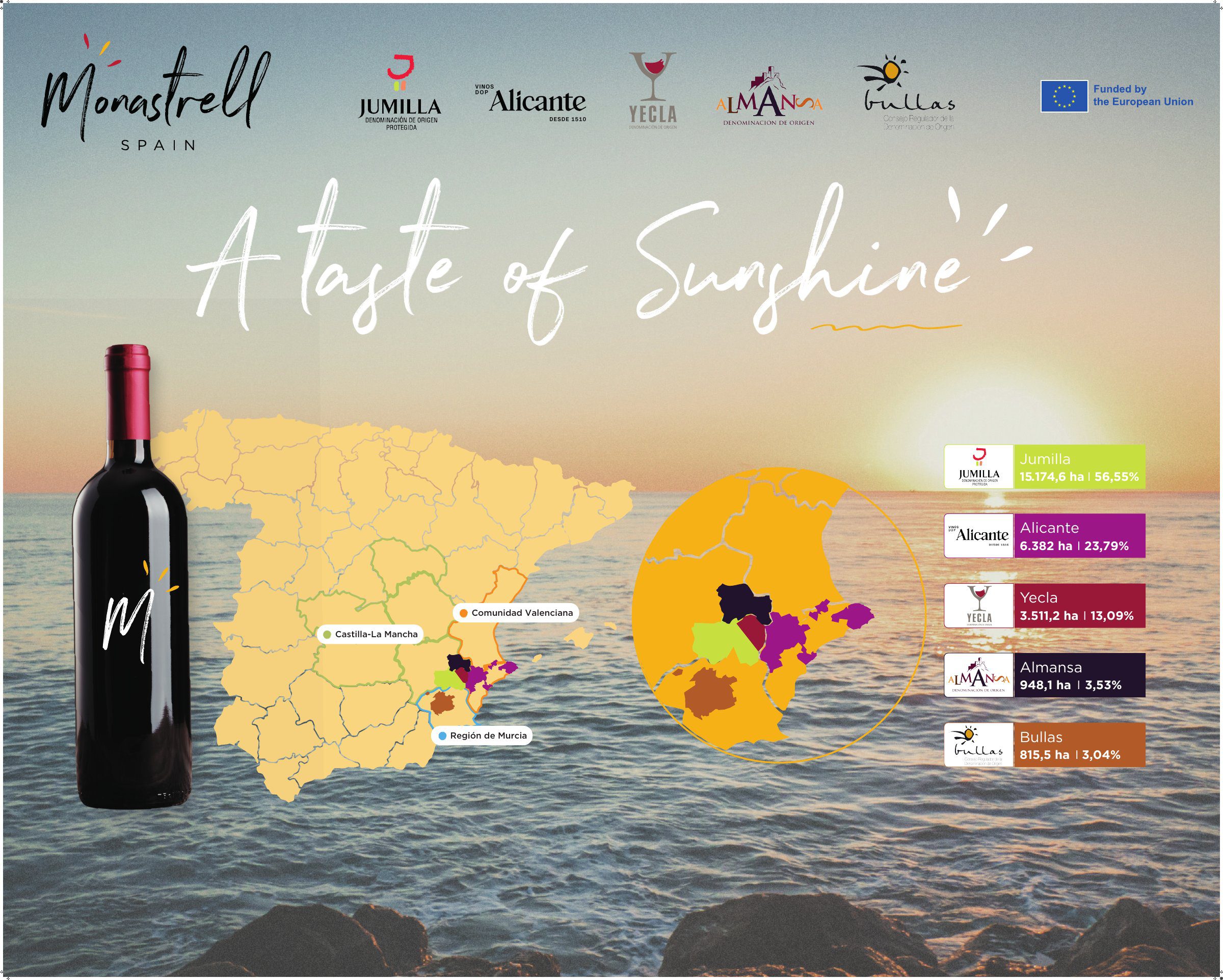 Monastrell Spain — Denominations of Origin map