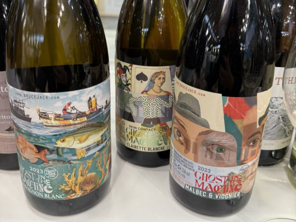 three bottles of wine from Ghost in The Machine wines at the one day wine course london